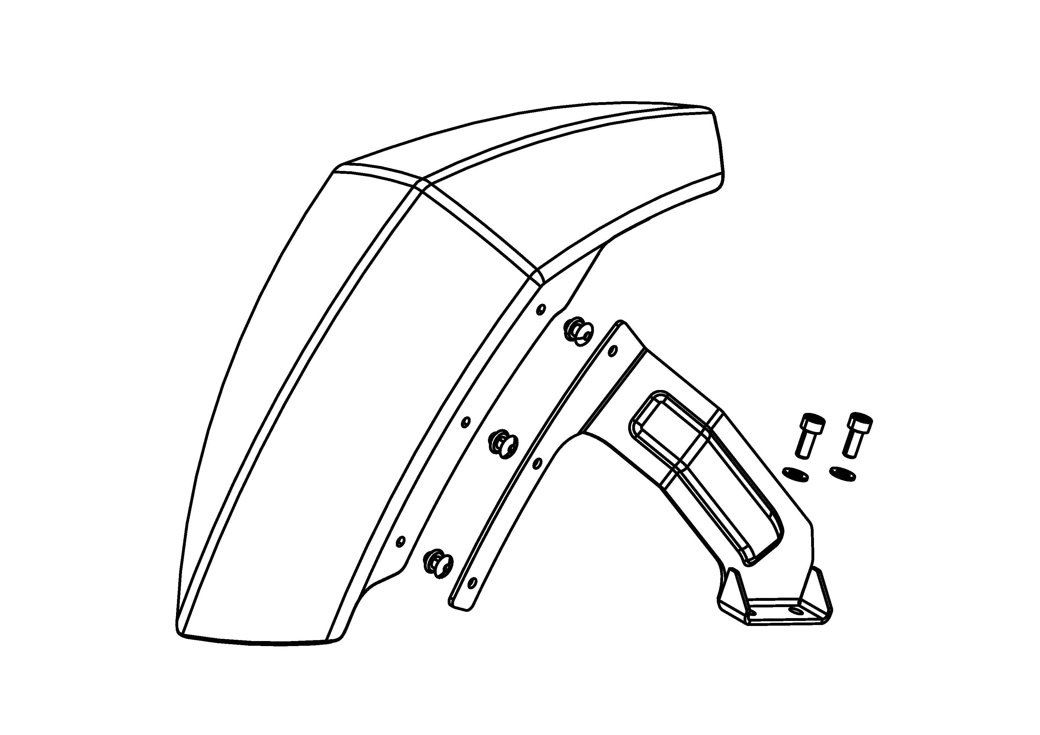 Assembled Rear fender - Left